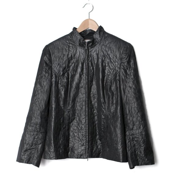 Steilmann Black Quilted Lightweight Jacket Full Zipper Mock Neck Collar - Picture 4 of 9